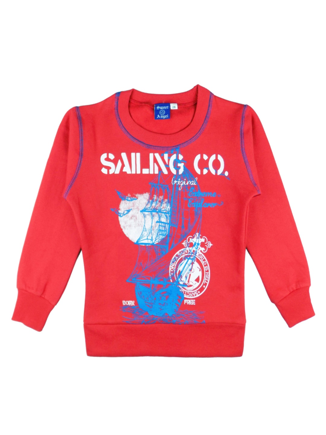 

SWEET ANGEL Kids Red Printed Fleece Sweatshirt