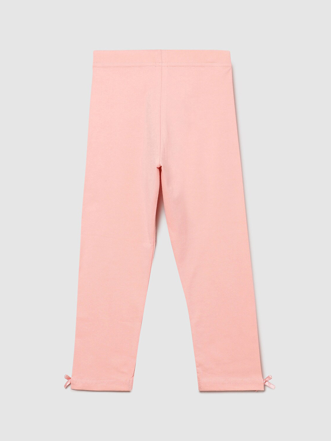 

max Girls Pink Solid Ankle-Length Leggings