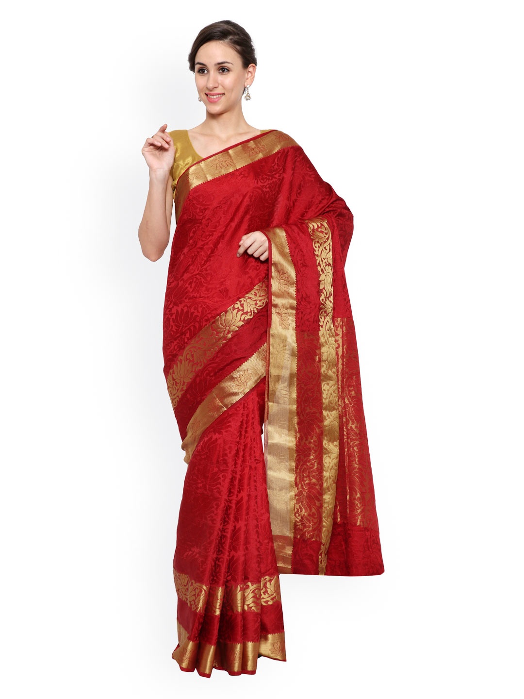 

MIMOSA Maroon Kanjeevaram Art Silk Traditional Saree