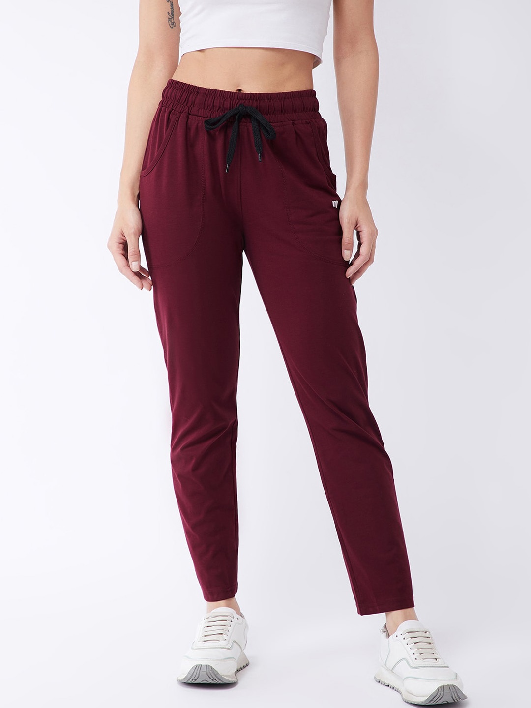 

Modeve Women Maroon Solid Track Pants