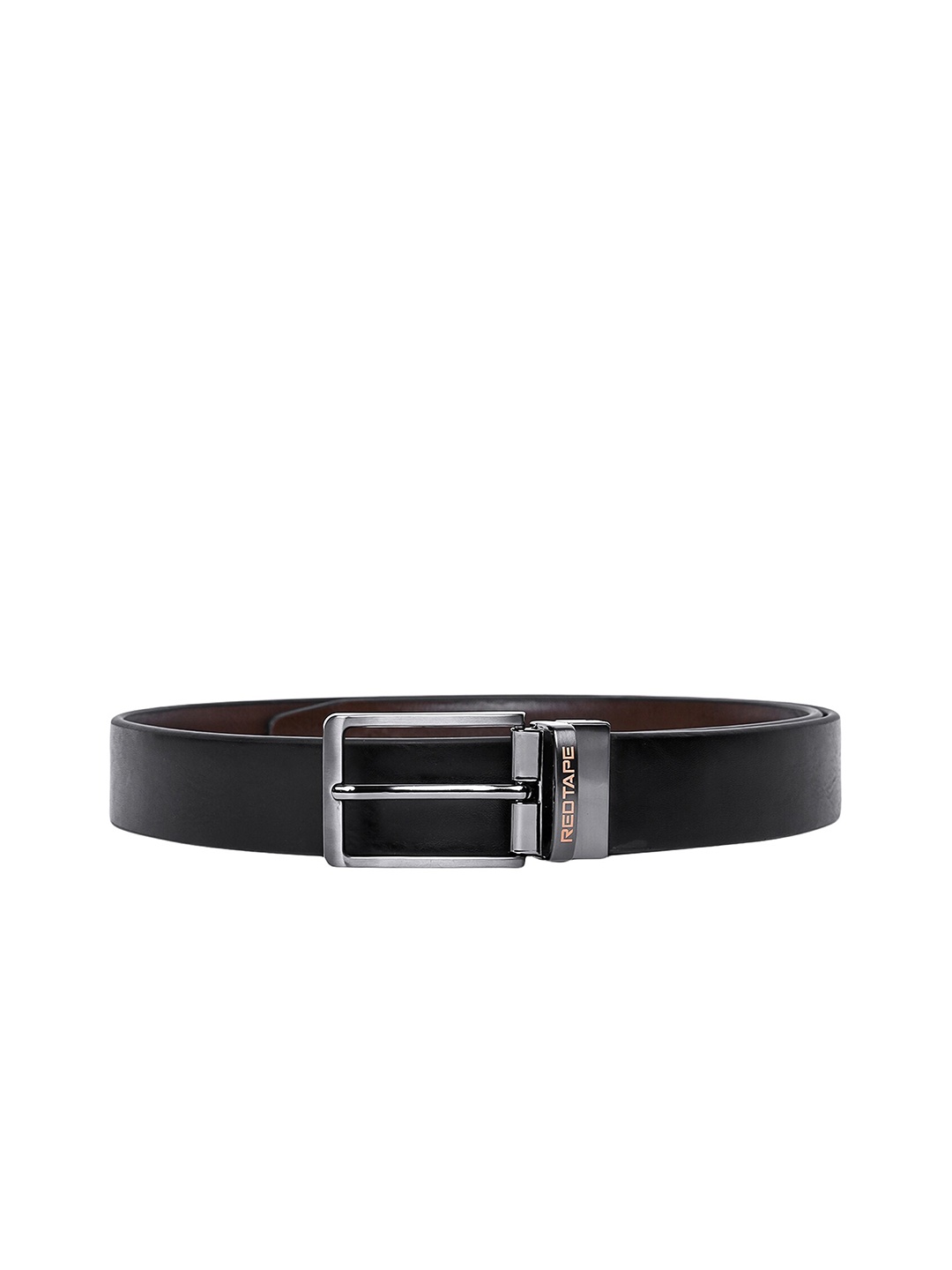 

Red Tape Men Black Textured PU Formal Belt