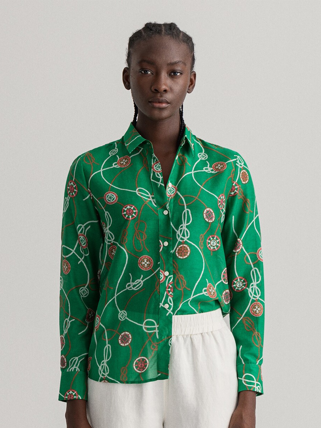 

GANT Women Green Floral Printed Casual Shirt