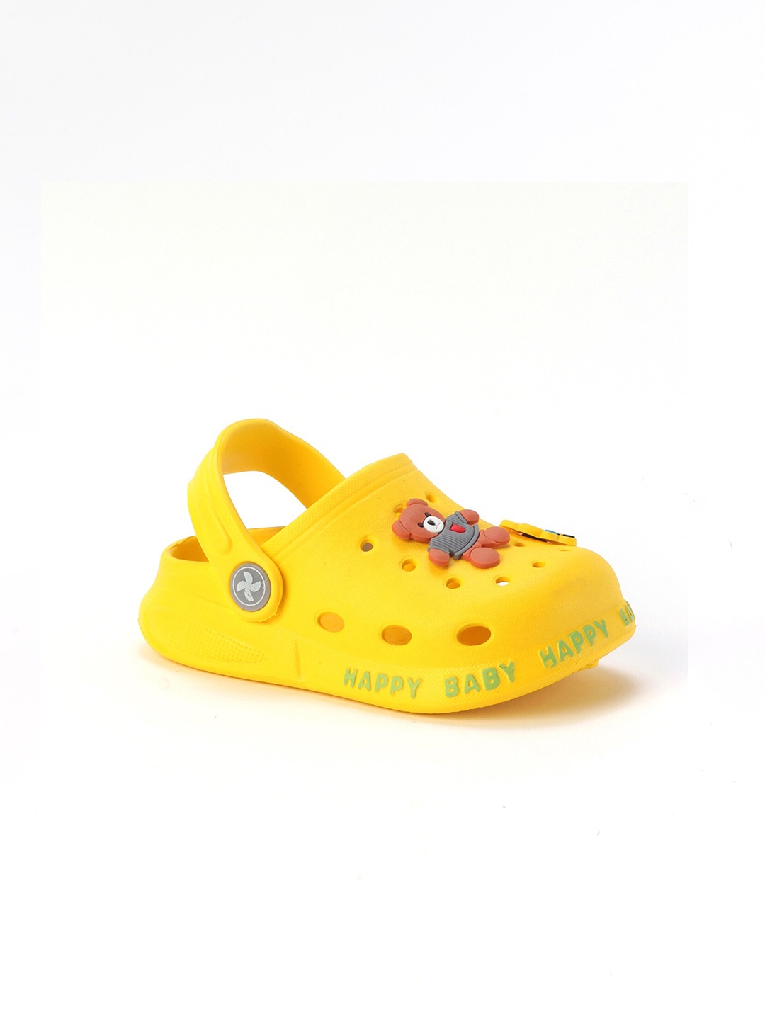 

Lil Lollipop Unisex Kids Yellow & Brown Printed Rubber Clogs