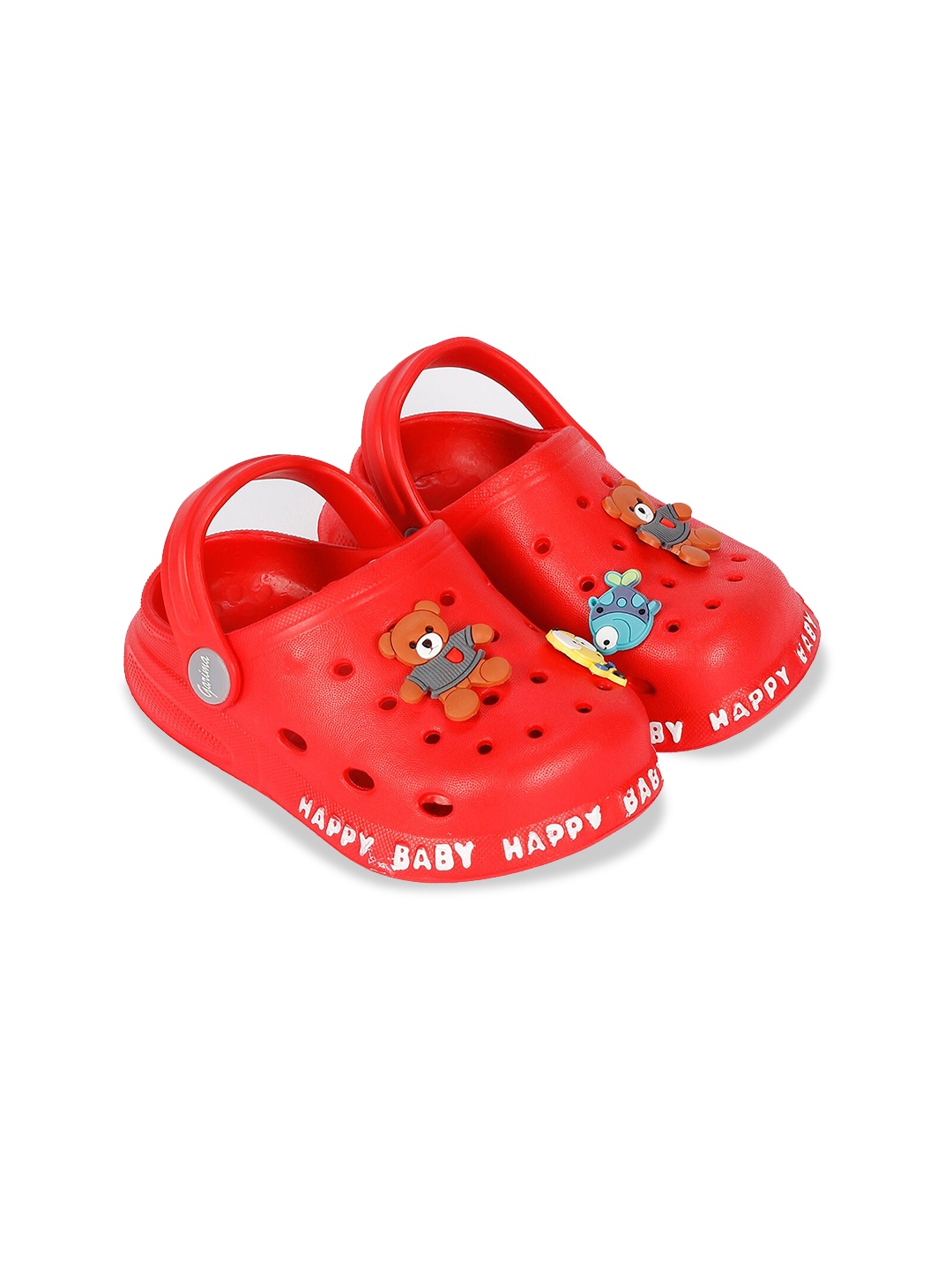 

Lil Lollipop Kids Red Printed Rubber Clogs