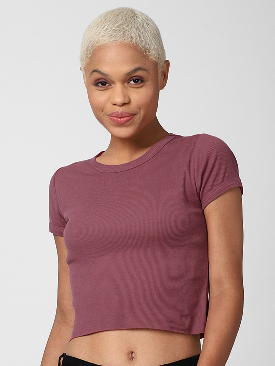 

FOREVER 21 Women Mauve Crop Top