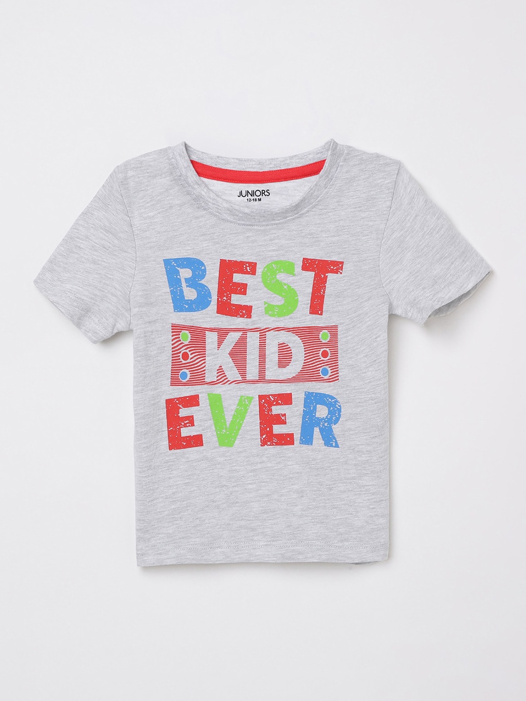 

Juniors by Lifestyle Boys Grey & Red Typography Printed T-shirt