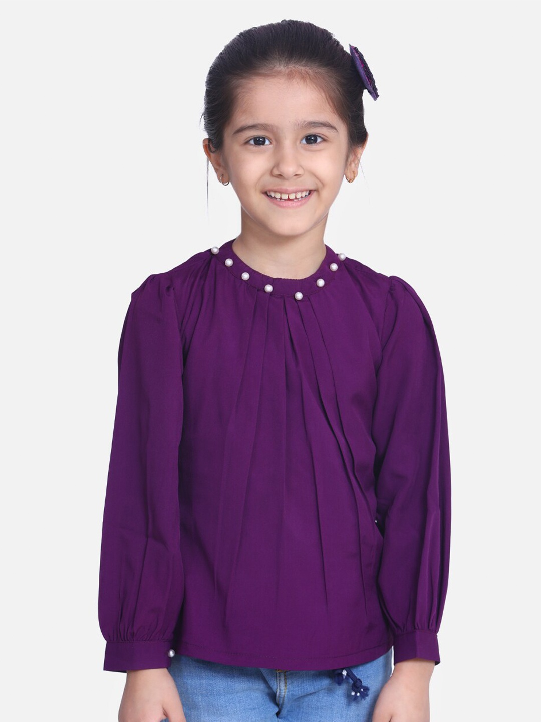 

Cutiekins Purple Crepe Top