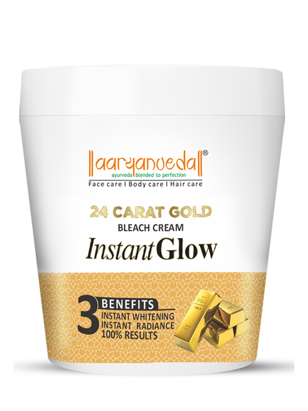

Aryanveda 24 Carat Gold Bleach Cream For Anti-aging & Deep Skin Brightening- 250g