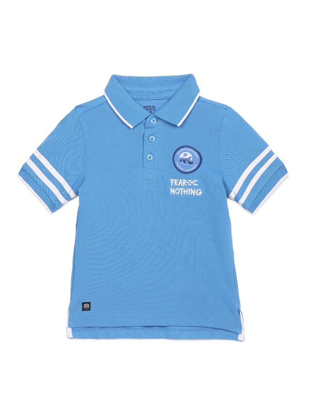 

UNDER FOURTEEN ONLY Boys Blue Polo Collar T-shirt, Turquoise blue