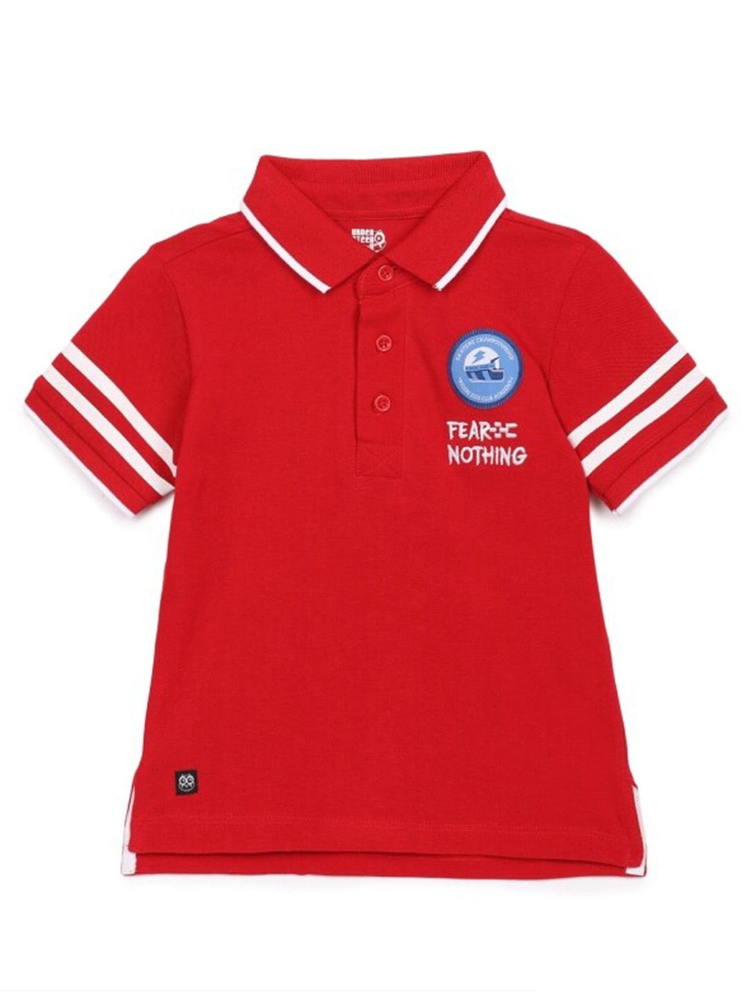 

UNDER FOURTEEN ONLY Boys Orange & White Polo Collar Cotton T-shirt