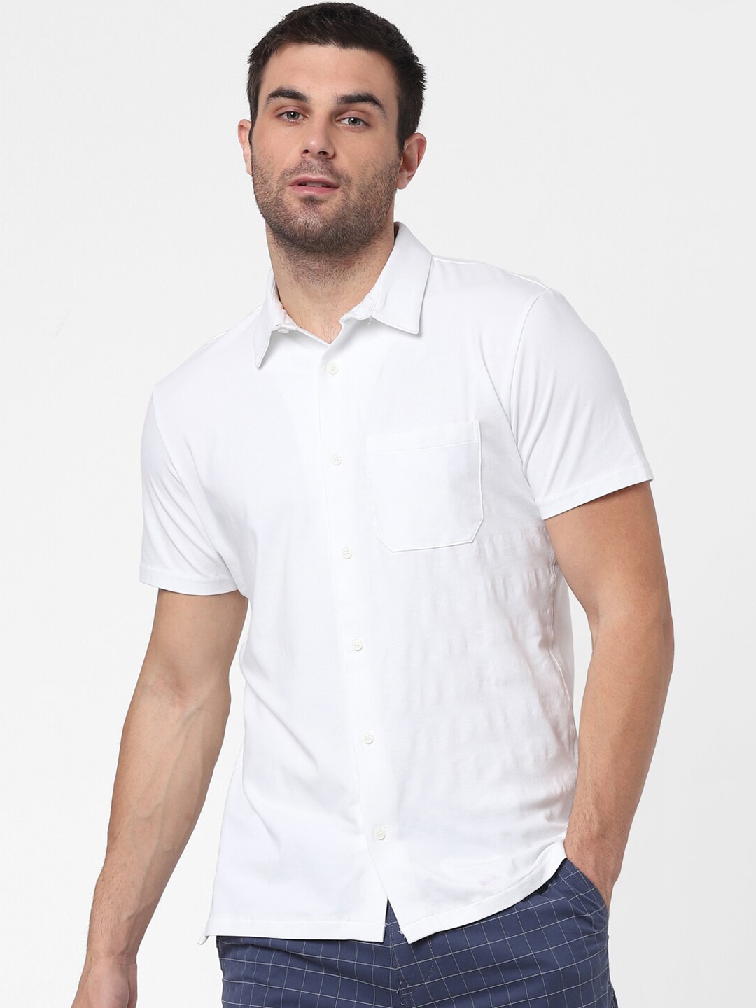 

SELECTED Men White Organic Cotton Casual Shirt