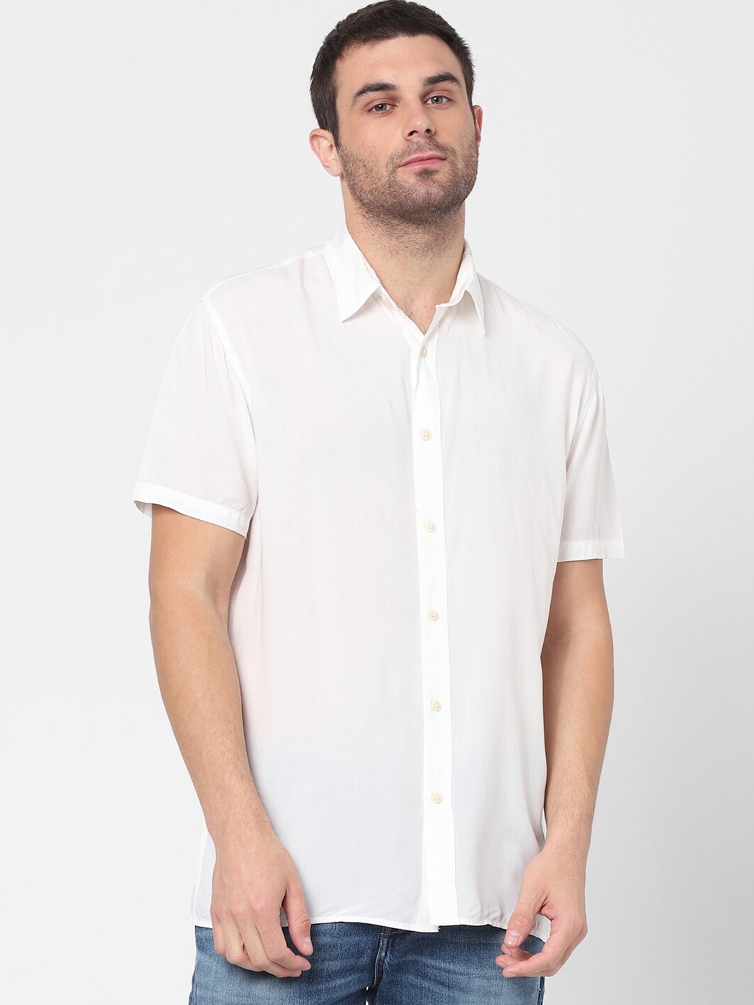 

SELECTED Men White Casual Shirt