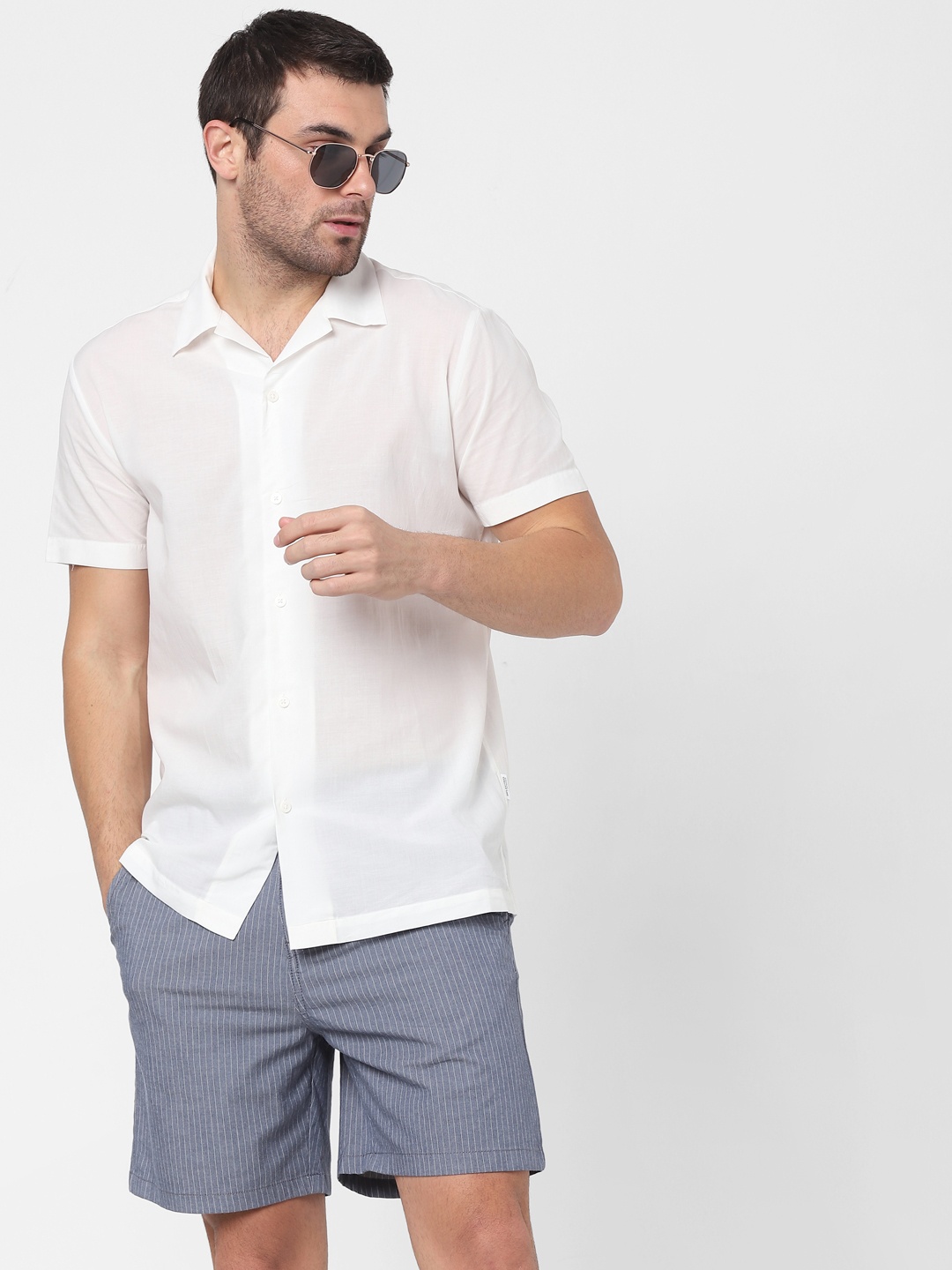 

SELECTED Men White Casual Shirt