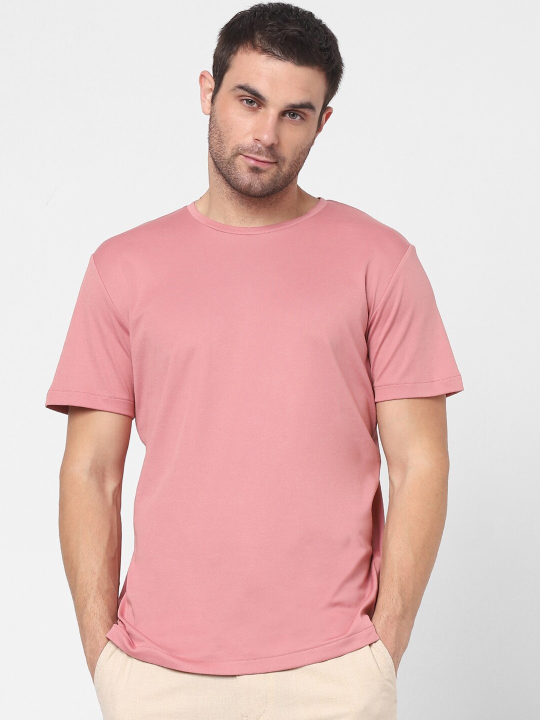 

SELECTED Men Pink Organic Cotton T-shirt