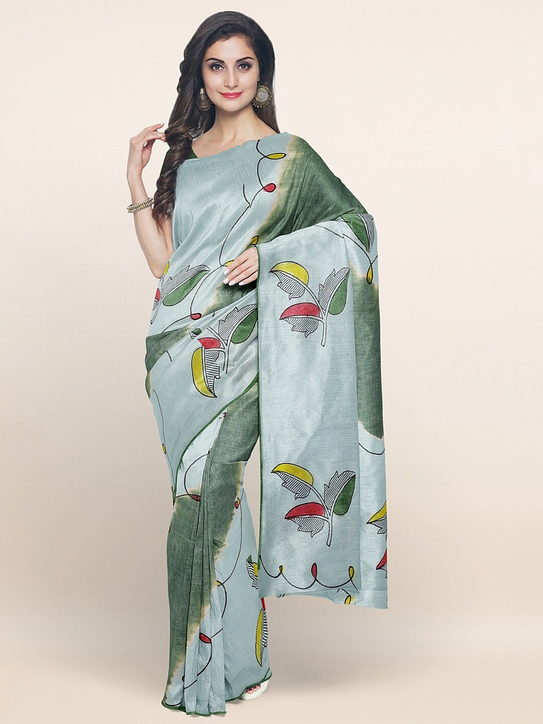 

Pothys Blue & Green Pure Cotton Saree