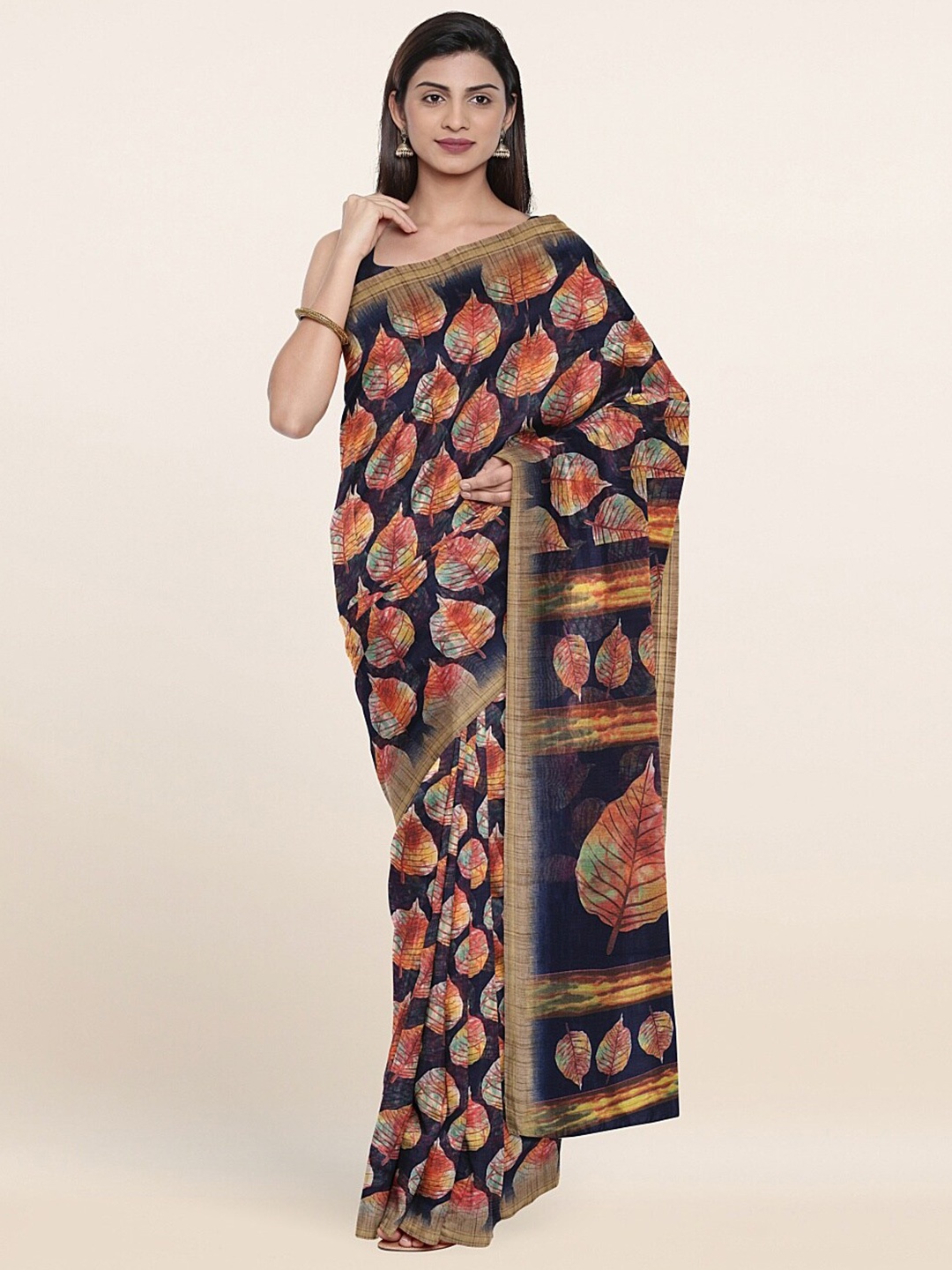 

Pothys Blue & Red Floral Saree
