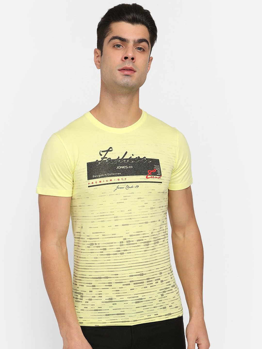 

V2 Value & Variety Men Yellow Typography Printed T-shirt