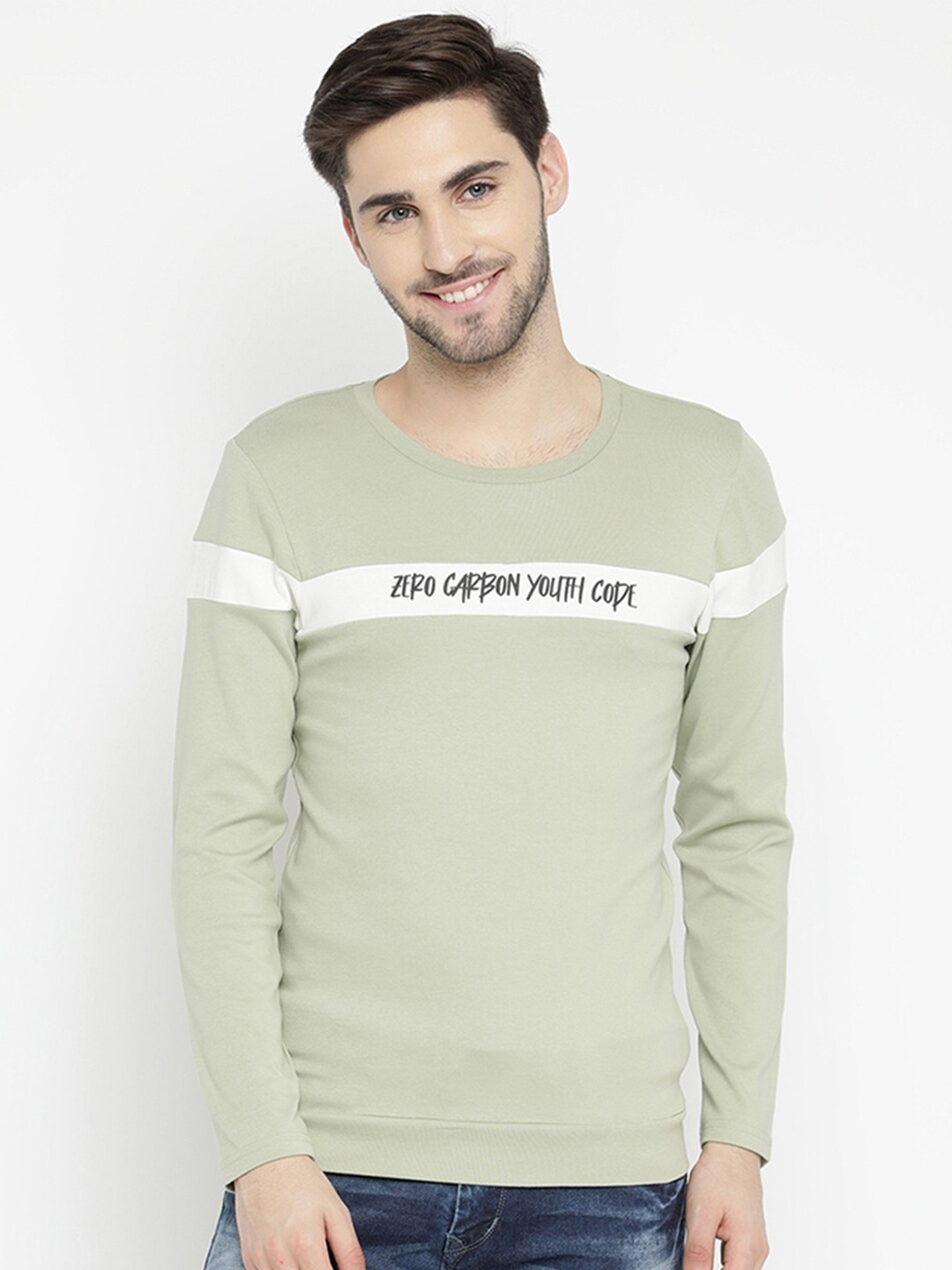 

V2 Value & Variety Men Green Cotton Typography Regular Fit T-shirt