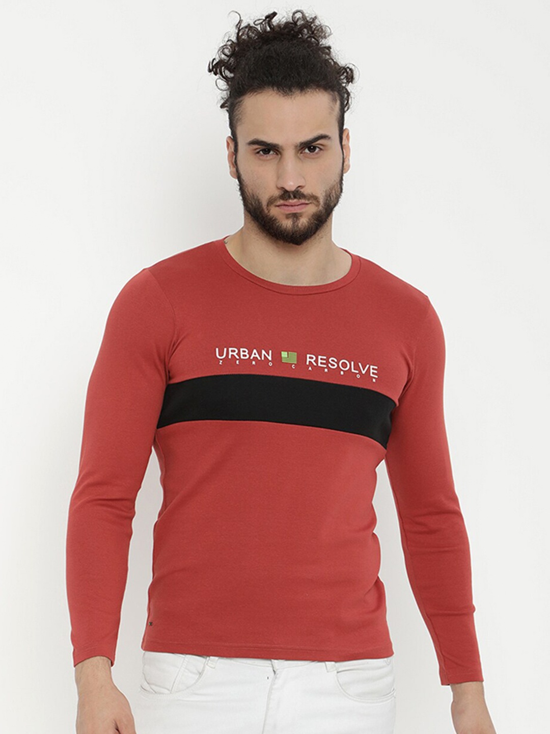 

V2 Value & Variety Men Rust Printed T-shirt