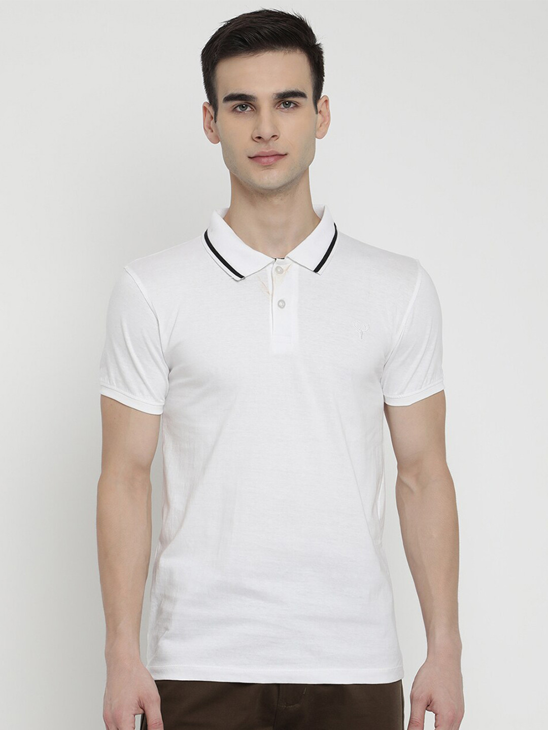 

V2 Value & Variety Men White Cotton Polo Collar Regular Fit T-shirt