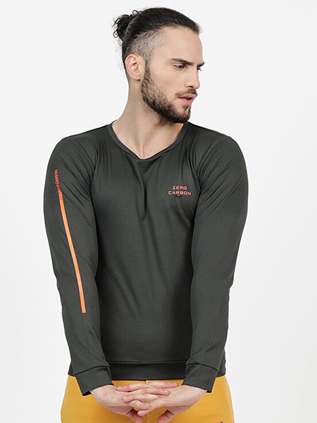 

V2 Value & Variety Men Olive Green Textured T-shirt
