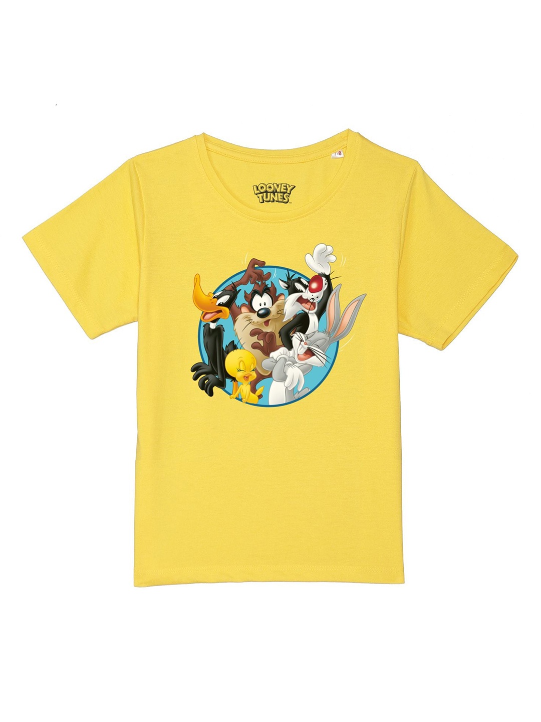 

Looney Tunes by Wear Your Mind Boys Yellow Looney Tunes Printed Pure Cotton T-shirt