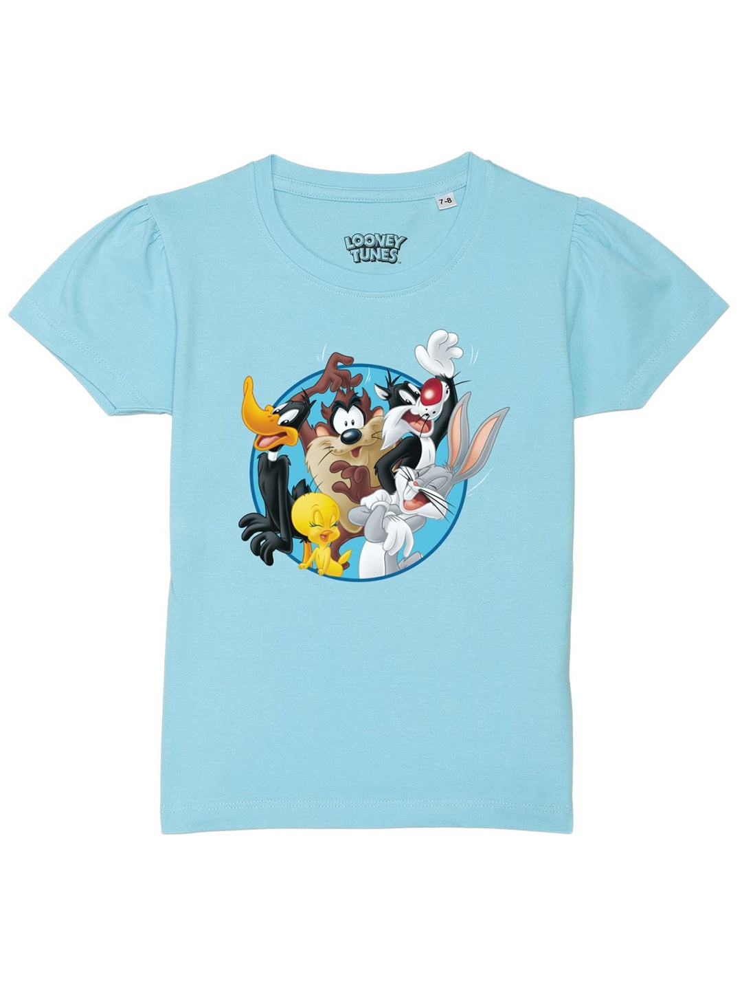 

Looney Tunes by Wear Your Mind Girls Blue Cotton Printed T-shirt