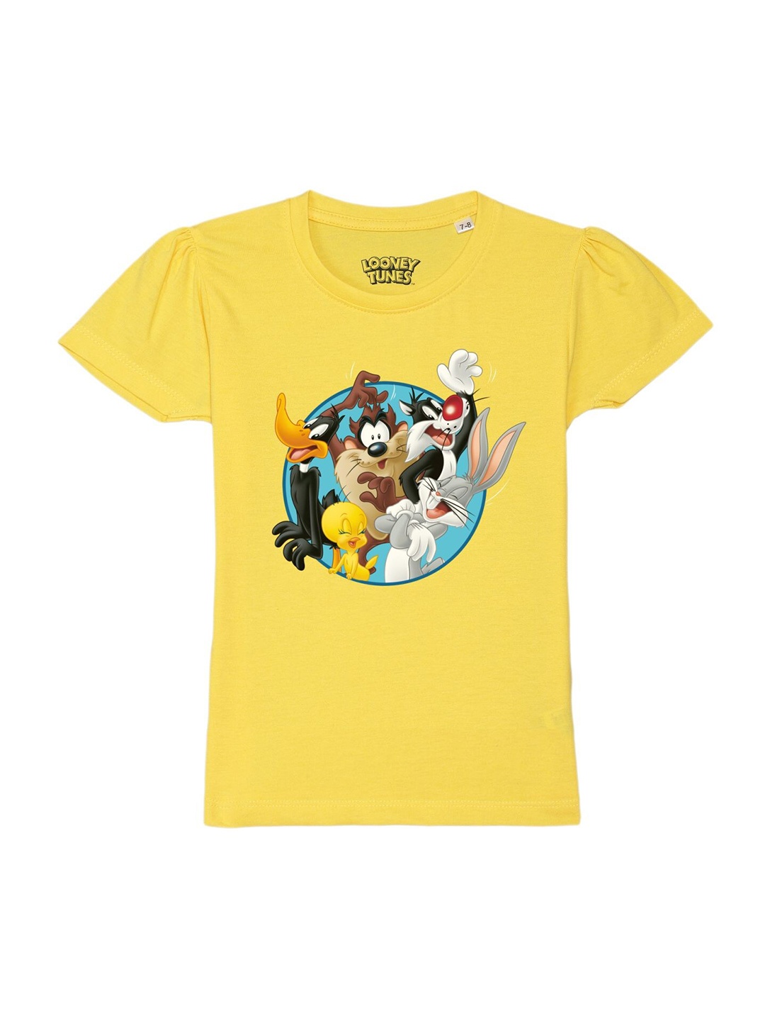 

Looney Tunes by Wear Your Mind Girls Yellow Looney Tunes Printed T-shirt