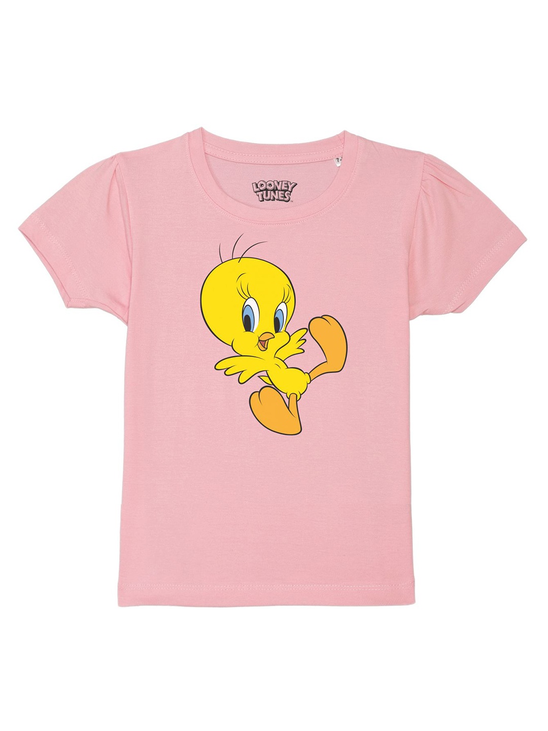 

Looney Tunes by Wear Your Mind Girls Pink Tweety Printed Pure Cotton T-shirt