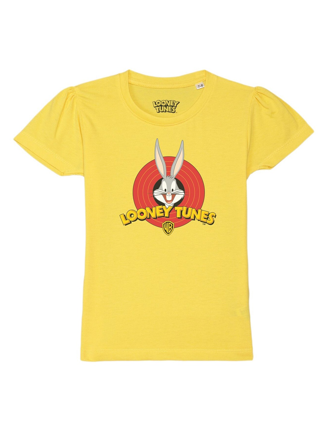 

Looney Tunes by Wear Your Mind Girls Yellow Cotton Printed T-shirt