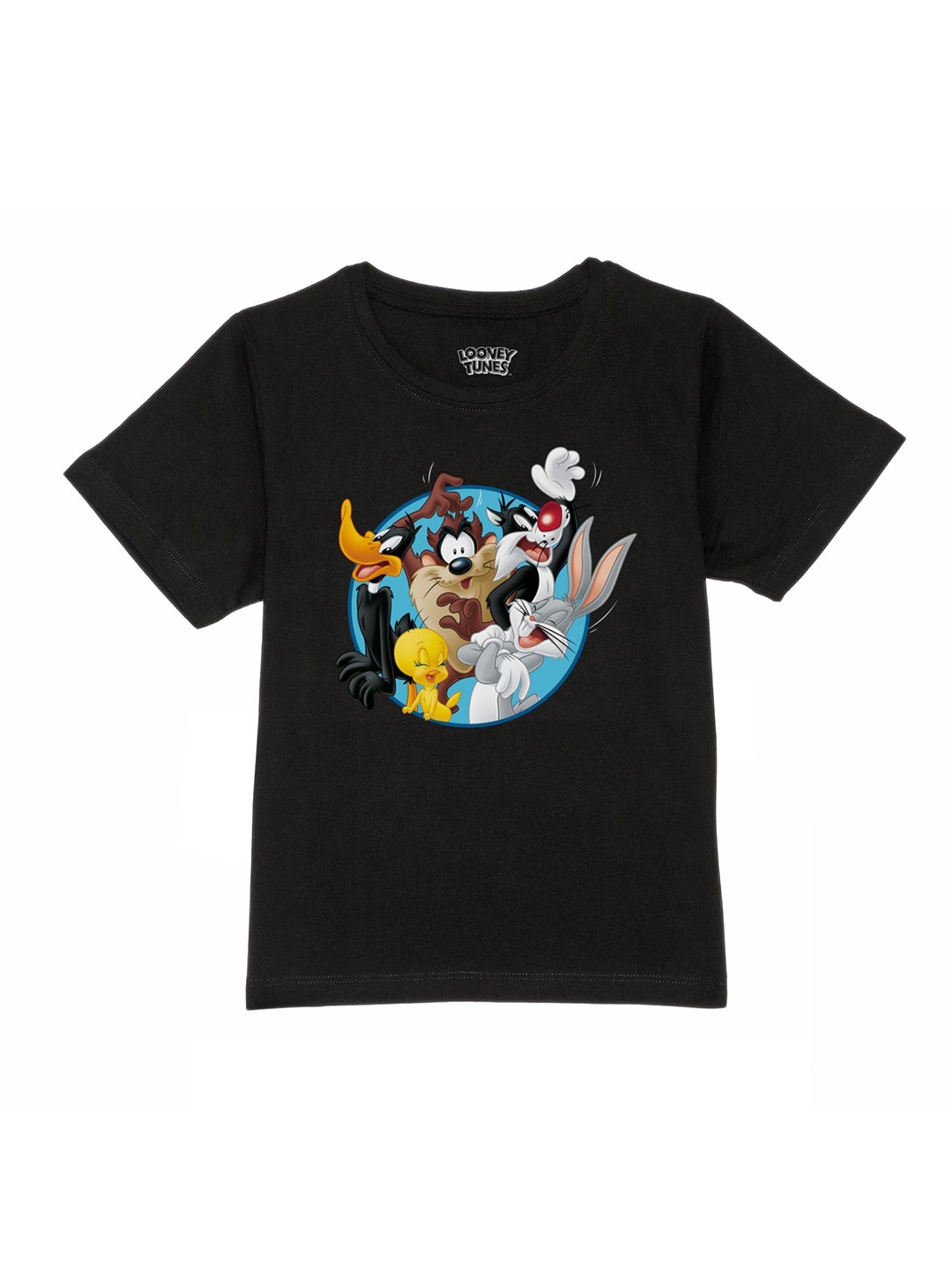 

Looney Tunes by Wear Your Mind Boys Black Printed Pure Cotton T-shirt