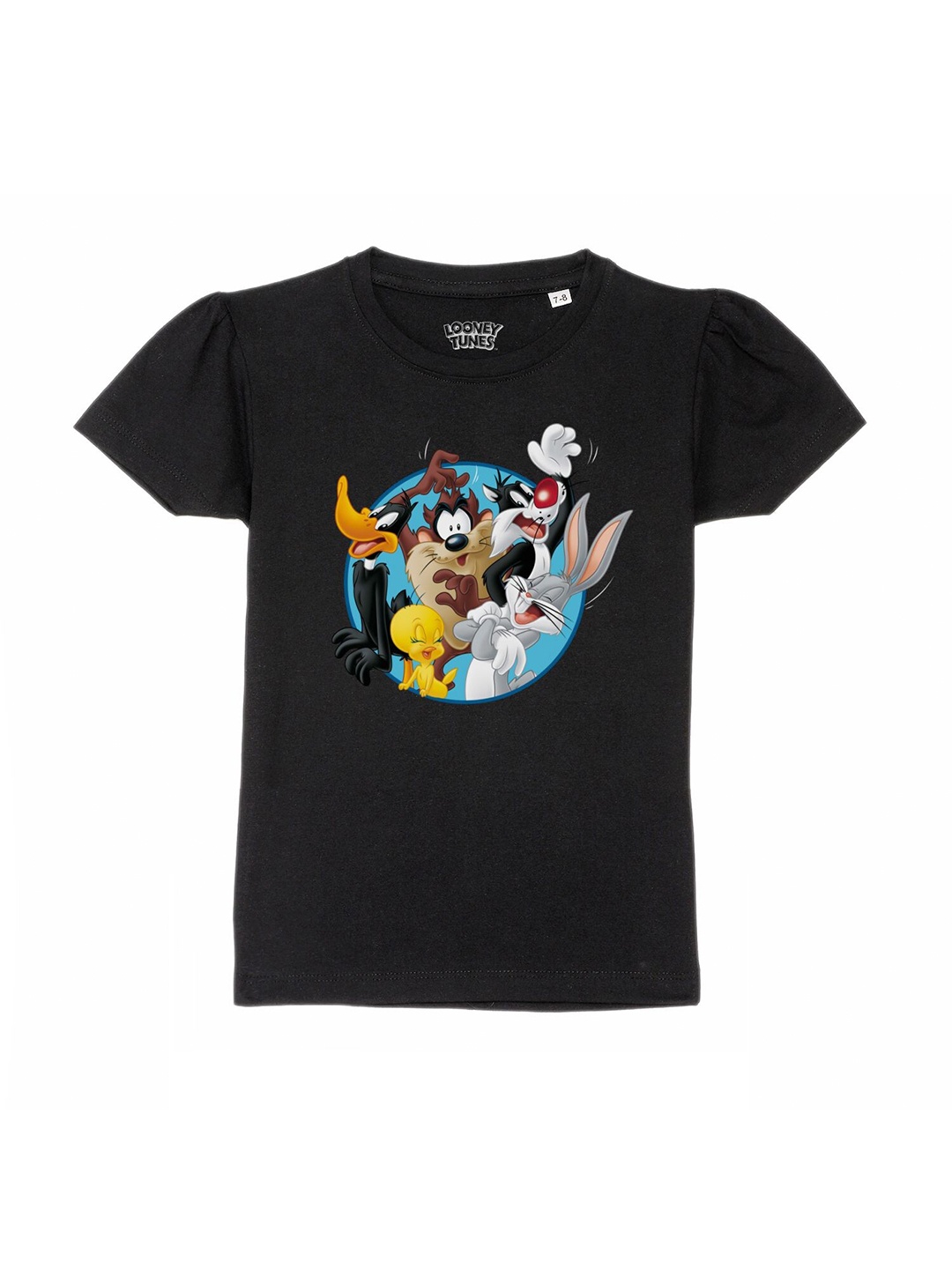 

Looney Tunes by Wear Your Mind Girls Black Looney Tunes Printed T-shirt