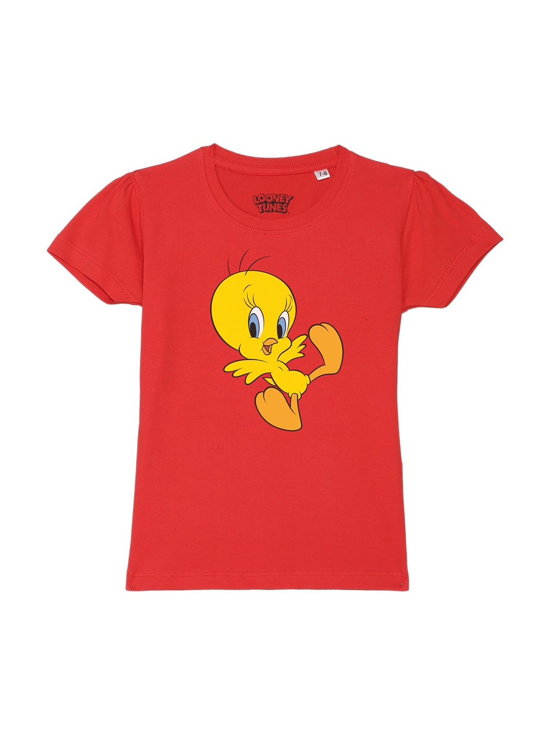 

Looney Tunes by Wear Your Mind Girls Red Tweety Printed Pure Cotton T-shirt