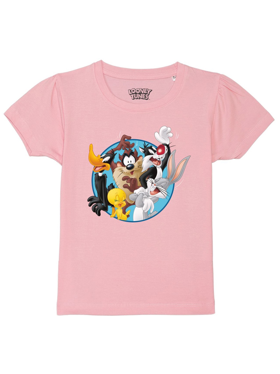 

Looney Tunes by Wear Your Mind Girls Pink Cotton Printed T-shirt