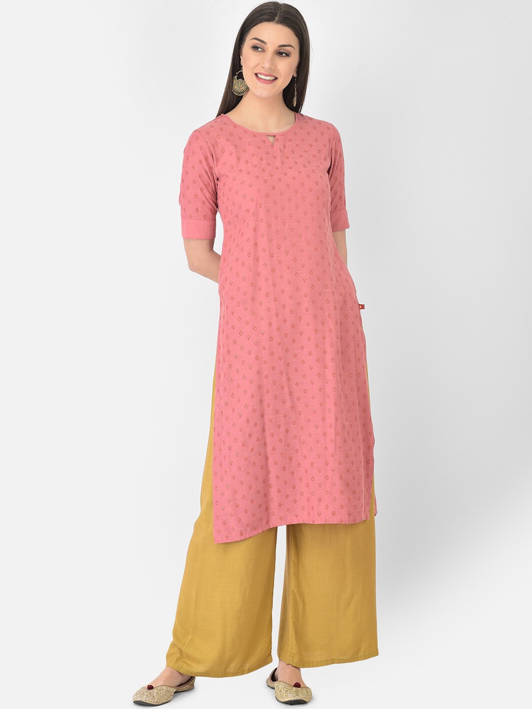 

Span Women Pink Printed Kurta