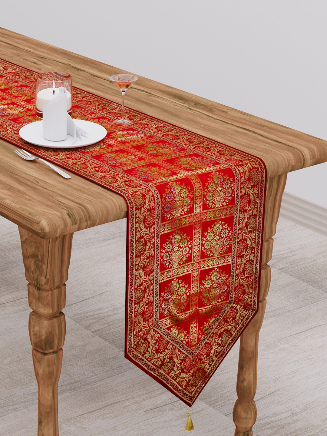 

Gulaab Jaipur Red & Beige Ethnic Motifs Runner