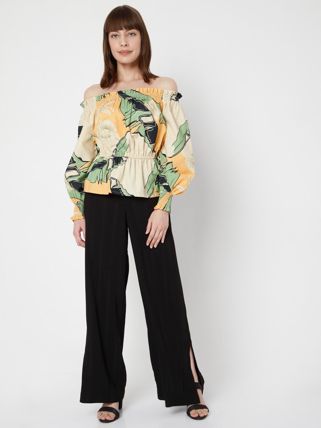 

Vero Moda Multicoloured Tropical Print Off-Shoulder Bardot Top, Multi