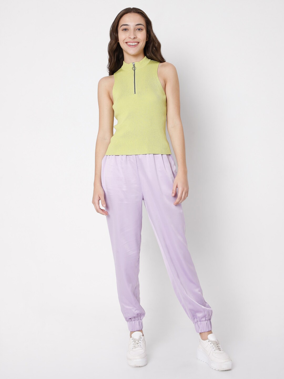 

Vero Moda Women Green Solid Crop Fitted Top