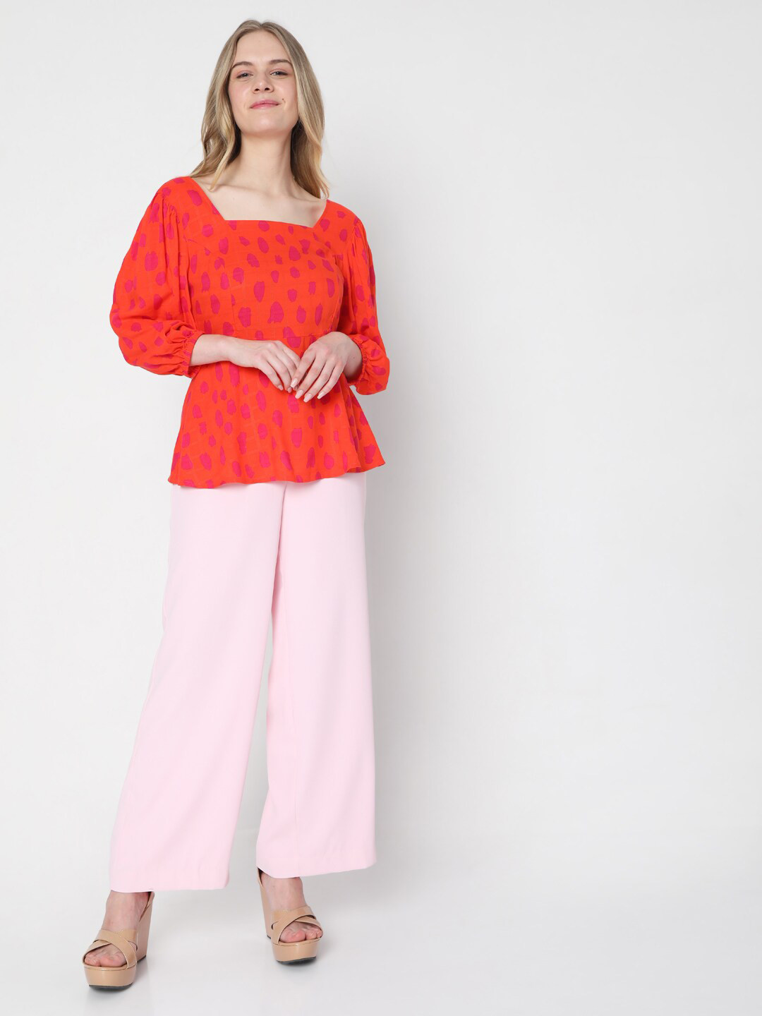 

Vero Moda Red Abstract Print Top
