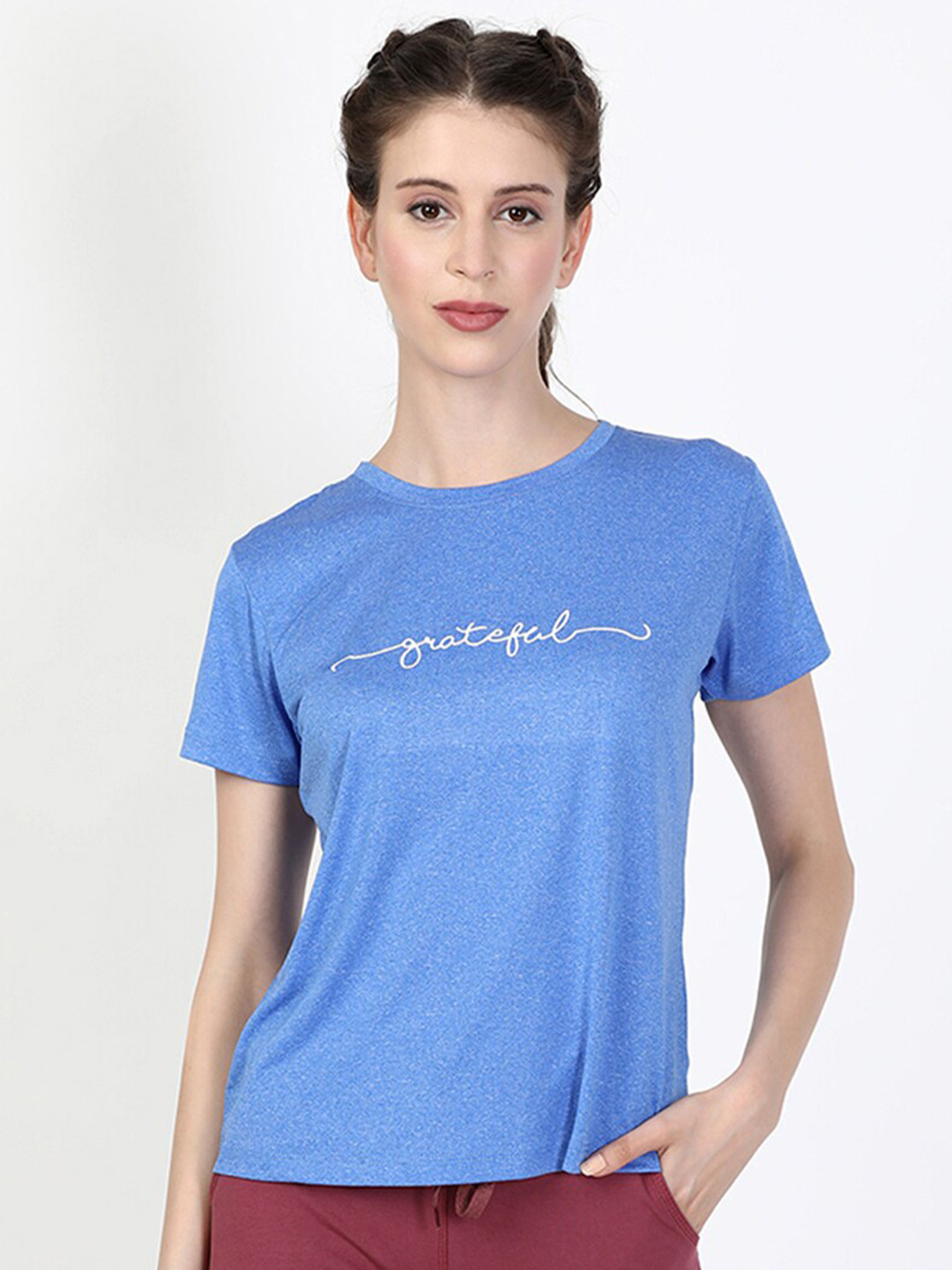 

V2 Value & Variety Women Blue Typography Printed Regular Top