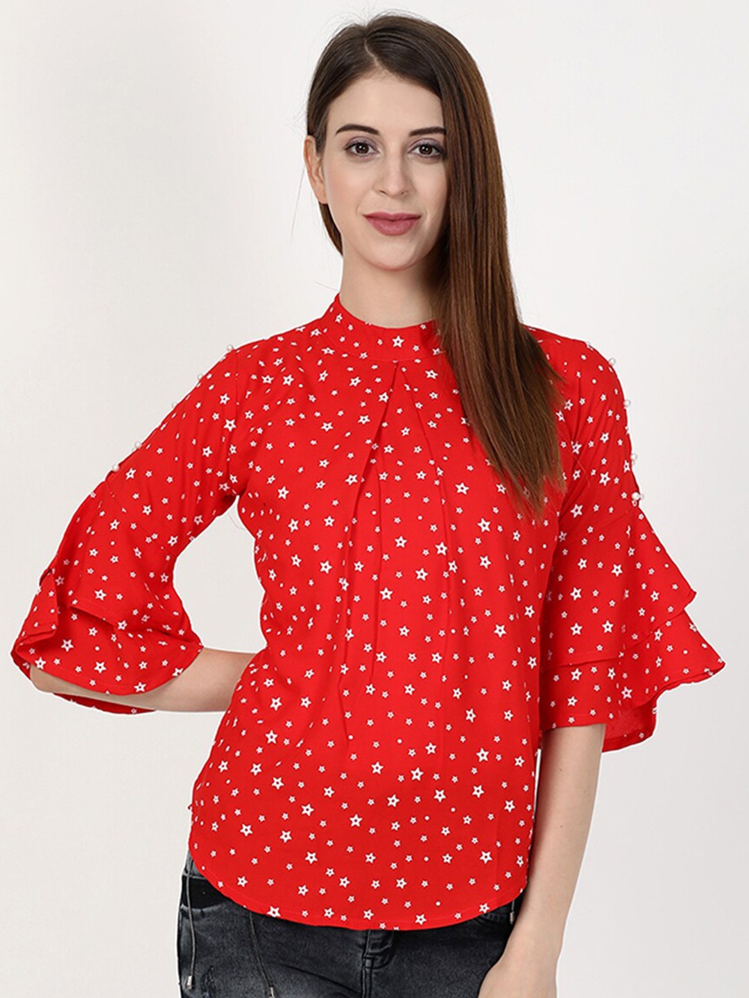 

V2 Value & Variety Red Print Top
