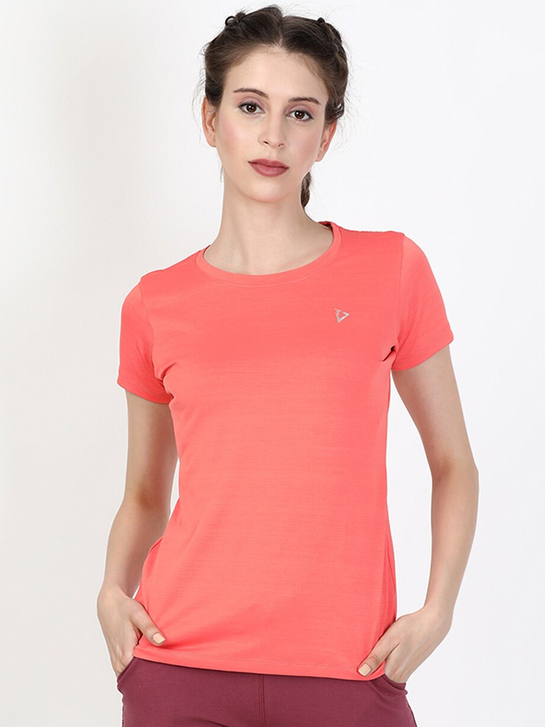 

V2 Value & Variety Women Peach Solid Regular Top