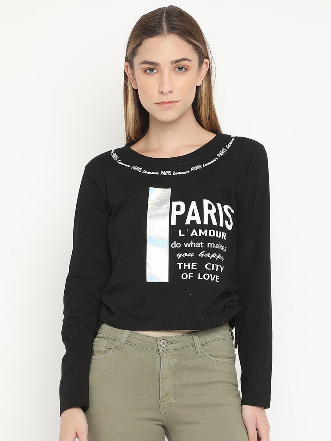 

V2 Value & Variety Women Black Printed Top