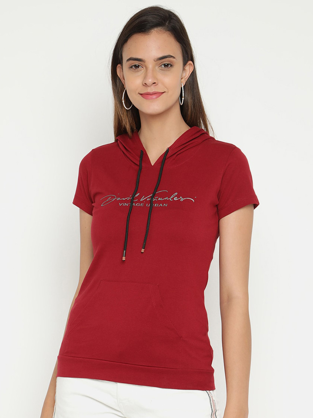 

V2 Value & Variety Maroon Print Top