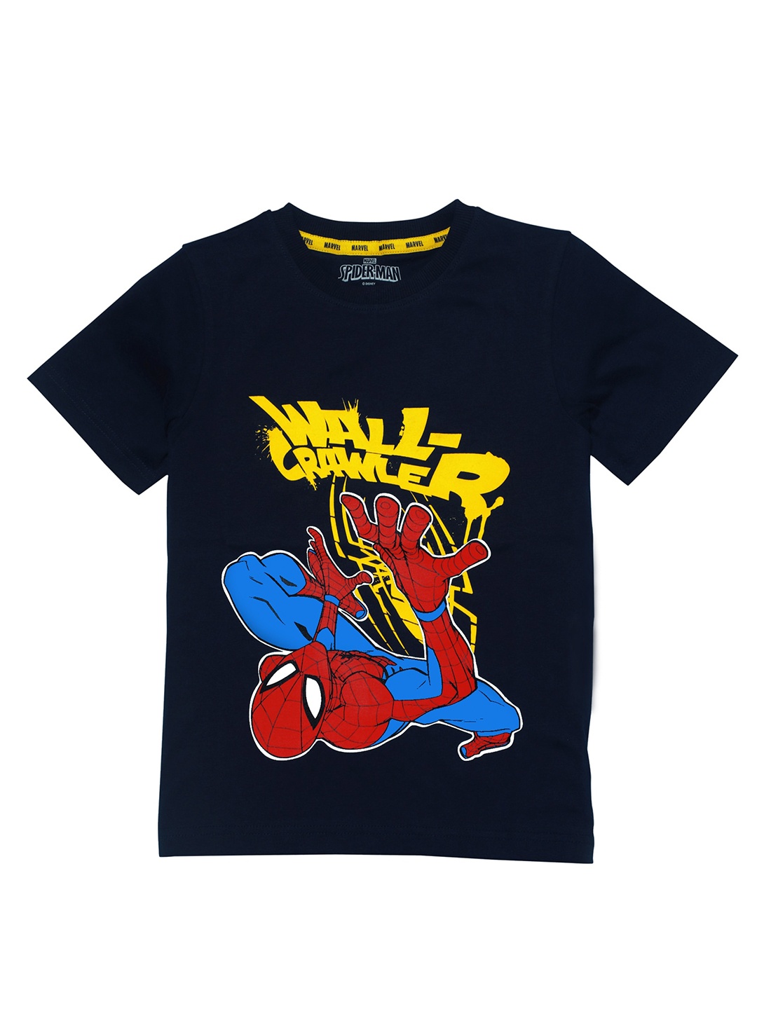 

KINSEY Boys Navy Blue & Red Spider-Man Printed Bio Finish Cotton T-shirt