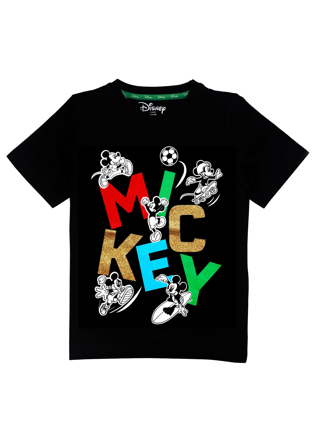 

KINSEY Boys Black Mickey Mouse Printed T-shirt