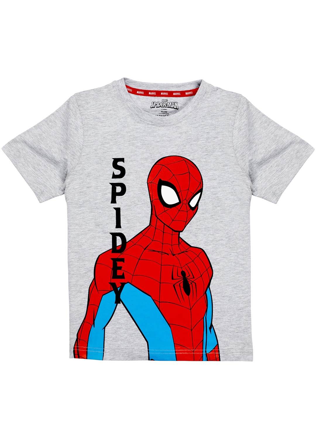 

KINSEY Boys Grey Melange & Red Spider-Man Printed Bio Finish Cotton T-shirt