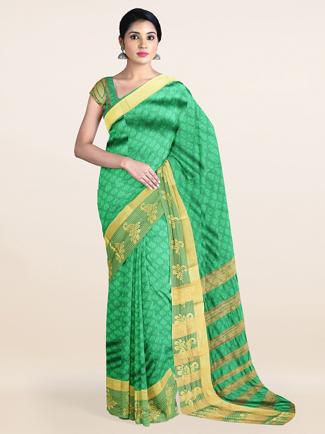

Pothys Green Woven Design Saree