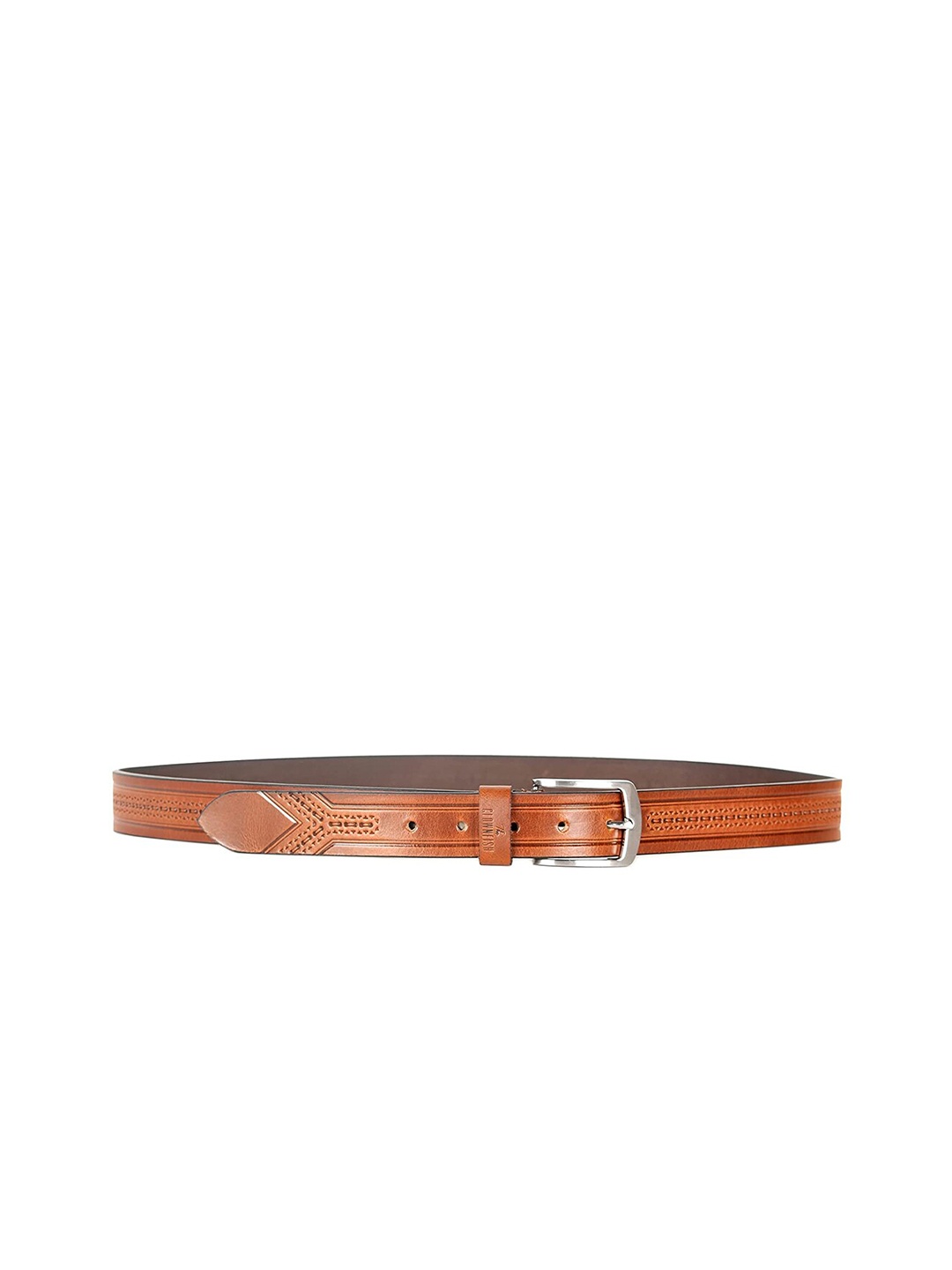 

THE CLOWNFISH Men Brown Textured Belt