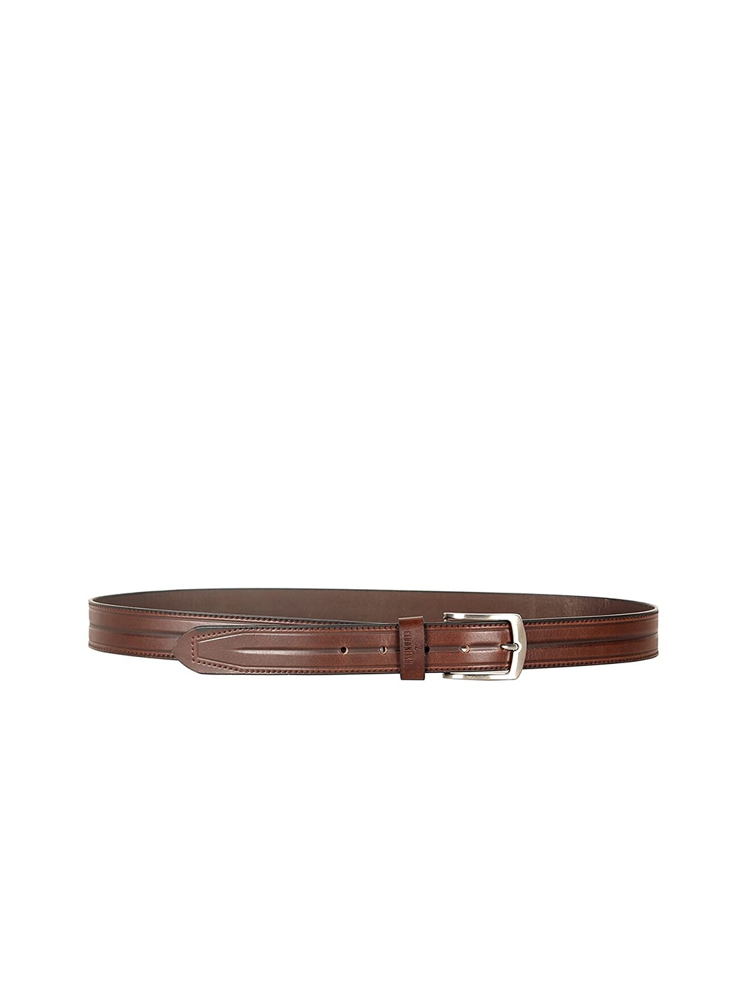 

THE CLOWNFISH Men Brown Leather Belt